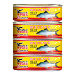 鹰金钱 豆豉鲮鱼罐头 227g/罐*4