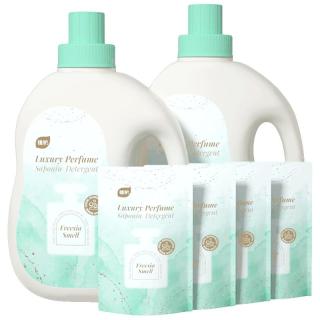 植护 小苍兰香氛洗衣液12斤（2kg*2瓶+500g*4袋装）去污渍去黄持久留香