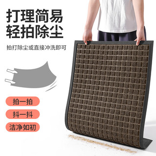 柏能家用商用防滑垫入户门地垫吸水门垫酒店迎宾垫门口地垫蹭灰脚垫 哈里斯-米棕色 60cm*90cm