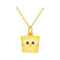 vana足金海绵宝宝吊坠黄金纯金项链联名款