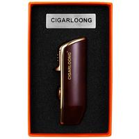 茄龙 (CIGARLOONG)充气防风雪茄打火机金属喷枪个性点烟器三直冲蓝焰焊枪点艾灸礼盒 桃木红色 1个