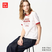 UT 优衣库女装UT PEANUTS印花短袖T恤史努比25春夏476605 00 白色