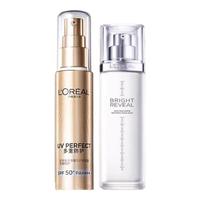 巴黎欧莱雅 L'OREAL PARIS欧莱雅防晒霜隔离霜女士小金瓶多重防护防晒乳霜女脸部SPF50+ PA++++ 小金管30ml+50ml（礼盒装）