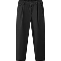 森马（Semir）王安宇同款丨休闲裤男25冬磨毛宽松阔腿男裤通勤裤子109725127106 黑色90001【王安宇同款色】