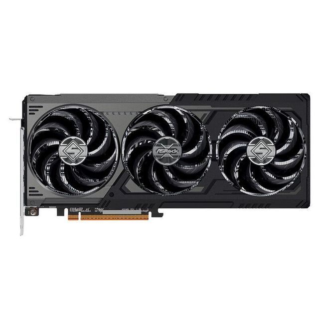 华擎 RX 9070GRE 钢铁传奇 黑色 12GB 全新台式机三风扇显卡
