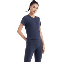 DECATHLON 迪卡侬 运动T恤速干跑步宽松短袖丝绸瑜伽健身短款上衣5116734
