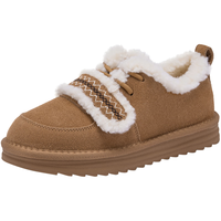 热风(Hotwind)棕色雪地靴女鞋2025年冬季加绒加厚踝靴百搭复古毛毛靴子 02棕色 37