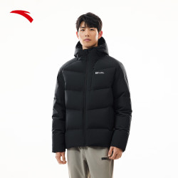 安踏 面包羽绒 短款连帽羽绒服男 冬季新款 鸭绒保暖 防泼水外套