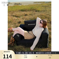 三彩2025秋款宽松轻薄罩衫长袖针织衫套头衫上衣女 奶油色 XL 170/92A
