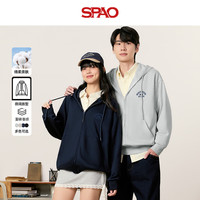 SPAO韩国同款简约开衫卫衣韩式男女同款运动休闲上衣外套PWY25SS08LD
