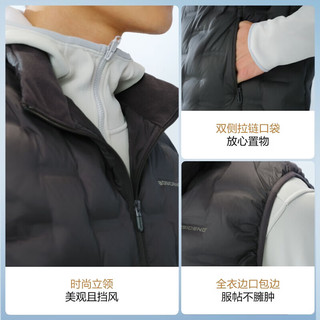 波司登（BOSIDENG）25年90鹅绒轻薄羽绒服男女款无缝胶囊立领马甲B250131030 黑色|8056-经典极简风 XL 175/96A 体重约130-140斤