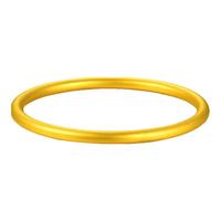 中国珠宝古法黄金手镯女士素圈足金镯子520 【圈口62】金重约9.2g+品牌礼盒