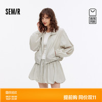 森马套装女轻薄短外套花苞短裙2025秋季肌理两件套