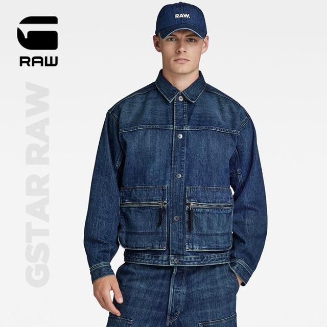 国庆放价啦：G-STAR RAW 牛仔外套男衬衫领可调节腰部厚牛仔短夹克