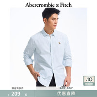Abercrombie & Fitch经典小麋鹿图案男装25春夏美式棉质府绸长袖衬衫125-5254