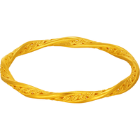 老庙黄金手镯足金花丝莫比乌斯金镯子 58#：约18.3g