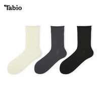 Tabio 女士卷边中筒袜 041140029 3双