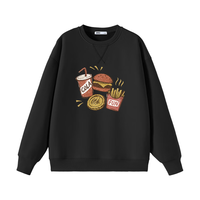 SPAO韩国同款美式重磅无帽卫衣男款冬季加厚保暖潮流上衣SPWY25SY13LD 黑#JSP快餐四件套 S