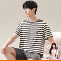 GOSO 【休闲可外穿】睡衣男夏季薄款青年短袖五分裤清爽男士家居服