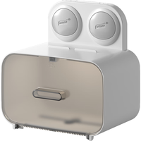 太力吸盘卫生间纸巾盒厕所盒抽纸盒卫生纸壁挂式收纳置物架防水免打孔 纸巾盒【抽/卷纸通用】1个装