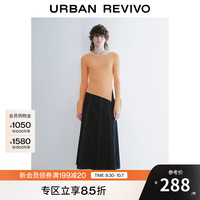 UR【HOT】2025秋季女丹宁回潮复古明线牛仔半裙UWG850162 蓝色 XS