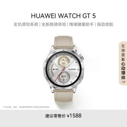 华为 HUAWEI WATCH GT5 智能手表 46mm 苍山灰 氟橡胶表带
