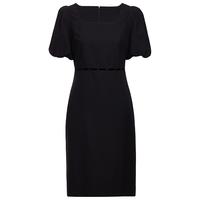 秋装 镂空法式小黑裙醋涤仿麻显瘦连衣裙