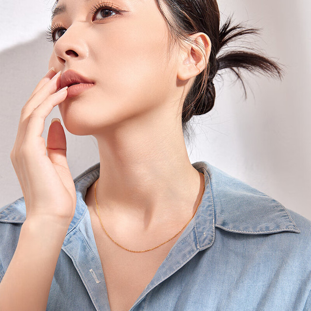国庆放价啦：ZHOU LIU FU 周六福 黄金项链 女足金999 O字链计价A0510871 约2.68g 40+5cm生日礼物