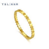 TSL 谢瑞麟 戒指工艺蜂巢素圈戒指YS507 13圈号（约1.65g）