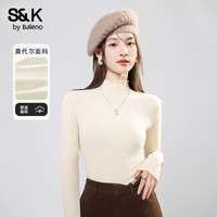 班尼路S&K系列打底衫女装秋冬季新款木耳边设计感长袖修身时尚上衣服9.2