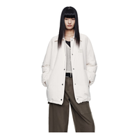 MO&Co.羽绒服2025秋抽绳下摆宽松花苞型外套90绒云感暖MBE3EIN008 砂白色 XS /155