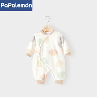 PAPA LEMON 柠檬爬爬婴儿连体衣秋冬薄夹棉恒温保暖新生儿哈衣宝宝衣服秋冬装