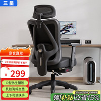 三星 SAMSUNG 人体工学双靠背电脑椅办公座椅人工力学电竞椅无脚托SX-1101