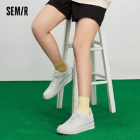 【鞋品合集B】Semir女鞋板鞋2025秋季厚底德训鞋百搭小白鞋子 W-白花色【106622141010】 39