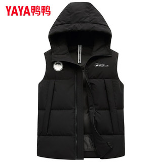 鸭鸭（YAYA）羽绒马甲男士外穿秋冬季时尚连帽坎肩背心马夹加厚羽绒服外套 黑色 L (175)
