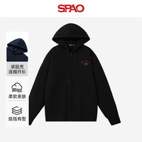 SPAO简约连帽开衫卫衣男女2025秋季新款舒适慵懒风上衣SPWY25SS08XY