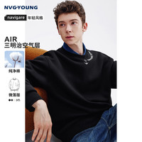 navigare 意大利小帆船男士圆领卫衣宽松版休闲上衣3335805504黑L 暗夜黑