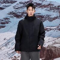 Mizuno 美津浓 三合一户外露营防泼水外套抓绒内胆加绒保暖外套防风登山服男款