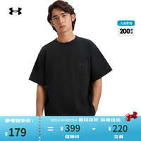 安德玛 UNDERARMOUR）春夏Pocket男女口袋运动休闲短袖T恤1389372 黑色001 XL