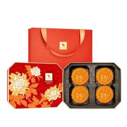 元朗荣华 蛋黄芝麻核桃红豆广式月饼 600g 礼盒装