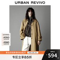 UR【HOT】2025秋季女装琥珀流光风单排扣风衣外套UWG150085 卡其 S