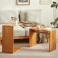 香木语 LJ-0314 实木沙发边几 橡胶木 客厅可移动茶几