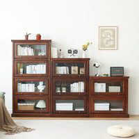 香木语 实木书柜 轻奢置物柜 胡桃色两层