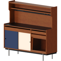 MUU实木岩板餐边柜小户型家用复古客厅储物柜一体靠墙茶水柜餐厅酒柜 密斯餐边柜1.2m（整柜）