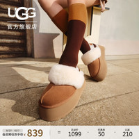 UGG 秋季女士包头厚底LOGO松紧带休闲懒人毛毛鞋 1113474 CHE | 栗色