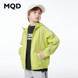 MQD 马骑顿 儿童宽松插肩吸湿排汗针织连帽外套