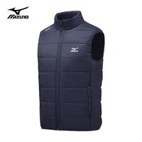 美津浓户外棉马甲男秋冬户外立领防风保暖无袖坎肩马夹外套上衣 藏青色 3XL