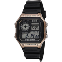 CASIO 日韩男表 数字手表 10年续航100米防水 LED背光 AE1200WH
