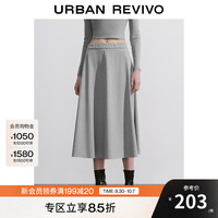 UR【HOT】2025秋季女气质通勤简约日常百搭半裙UWM550033 暖灰 XXS