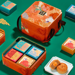 华美 月饼礼盒蛋黄莲蓉中秋月饼礼盒祈福金秋980G